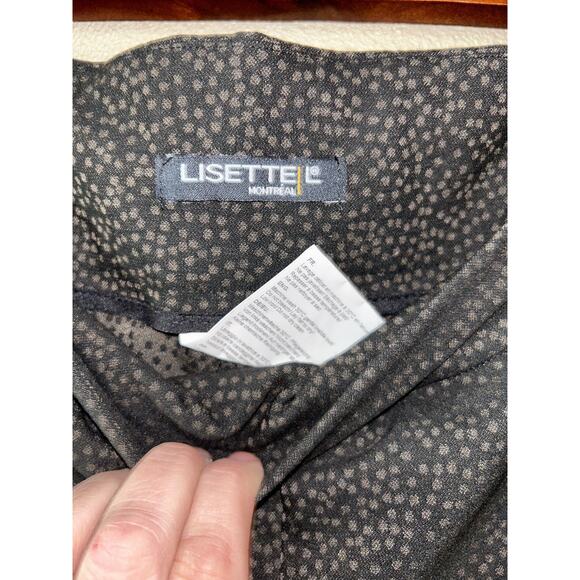 Lisette L Montreal  Preppy Black Gray Dots  Gold SIde Strip  Pants  12  NWT - Picture 8 of 10